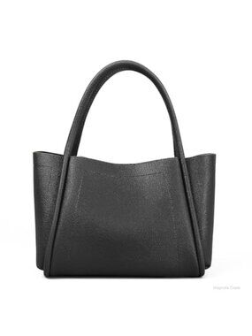 Pebbled PU Leather Work Tote Bag 3 Compartments Laptop Office Commute